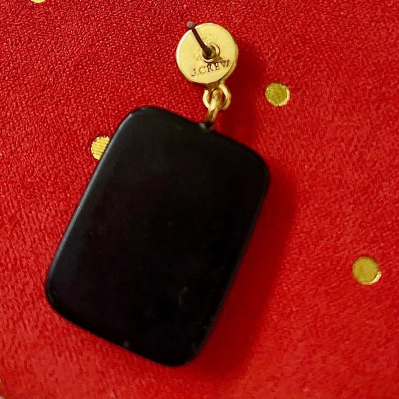 J Crew Earrings - Diamond Studded Dominoes on Black Resin Backing - Picture 4 of 6